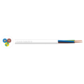 0.75mm 3core White Pvc Flex (50m) Coil
